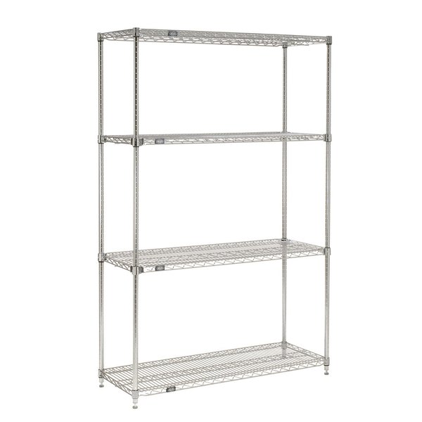 Nexel Quick Adjust Wire Shelving, Chrome, 60x18x63 18606AC